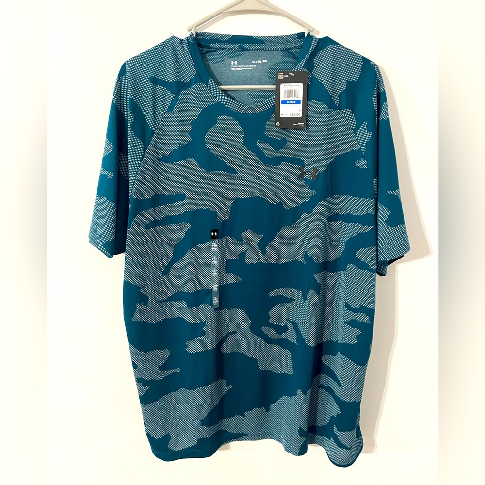Under Armour - Green & Turquoise/Teal Camo - Athletic Shirt - BRAND NEW